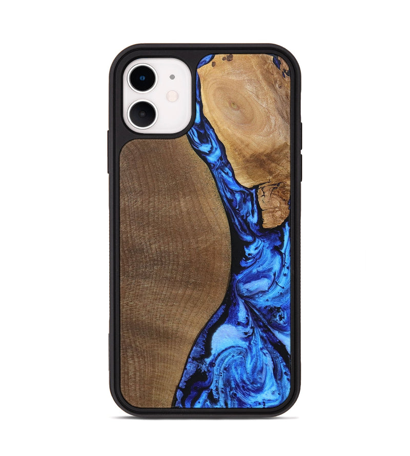 iPhone 11 Wood+Resin Phone Case - Kara (Blue, 692109)