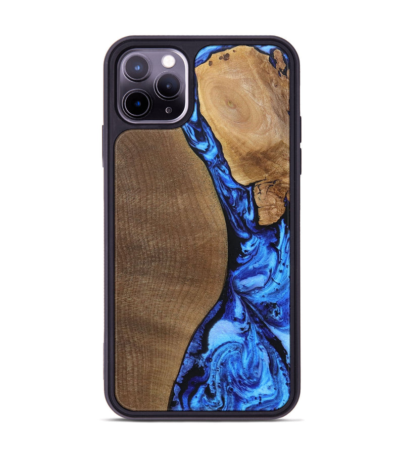 iPhone 11 Pro Max Wood+Resin Phone Case - Kara (Blue, 692109)