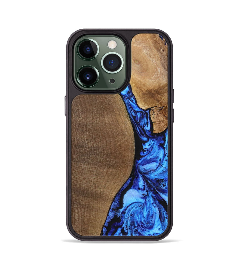iPhone 13 Pro Wood+Resin Phone Case - Kara (Blue, 692109)