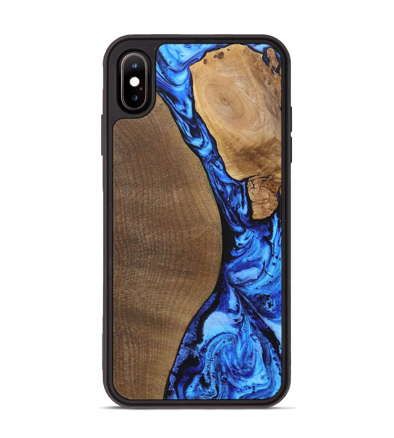 iPhone Xs Max Wood+Resin Phone Case - Kara (Blue, 692109)