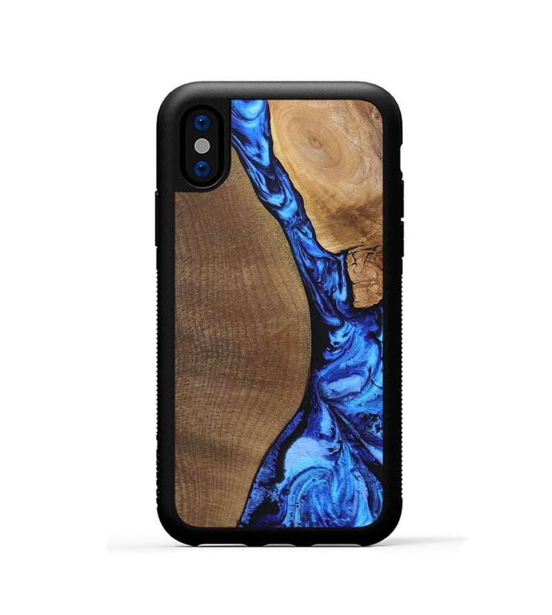 iPhone Xs Wood+Resin Phone Case - Kara (Blue, 692109)