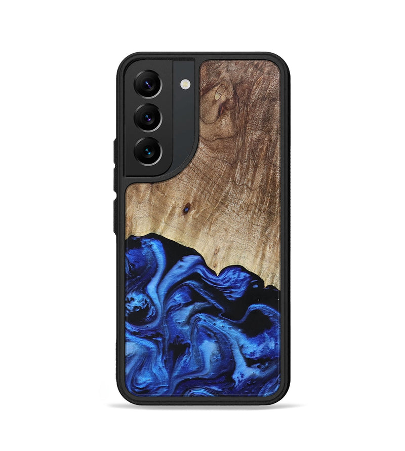 Galaxy S22 Wood+Resin Phone Case - Tasha (Blue, 692113)