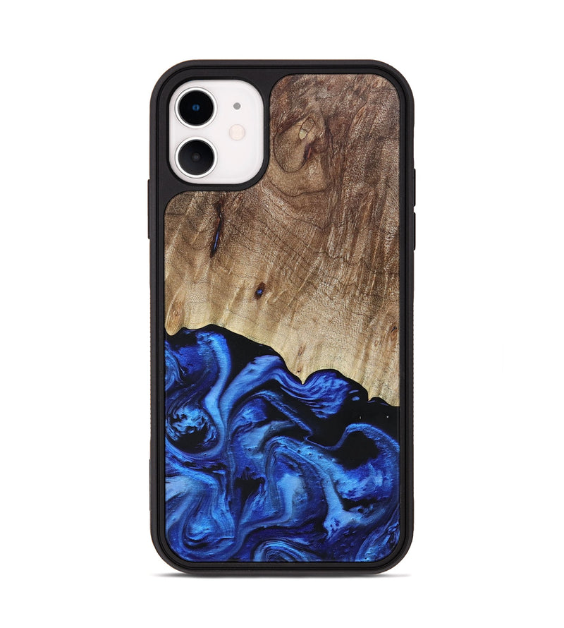 iPhone 11 Wood+Resin Phone Case - Tasha (Blue, 692113)