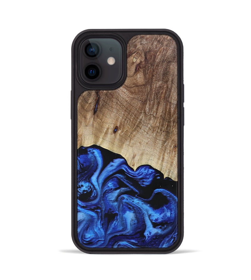 iPhone 12 Wood+Resin Phone Case - Tasha (Blue, 692113)