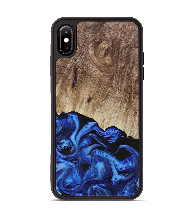 iPhone Xs Max Wood+Resin Phone Case - Tasha (Blue, 692113)