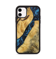 iPhone 11 Wood+Resin Phone Case - Frederick (Blue, 692151)