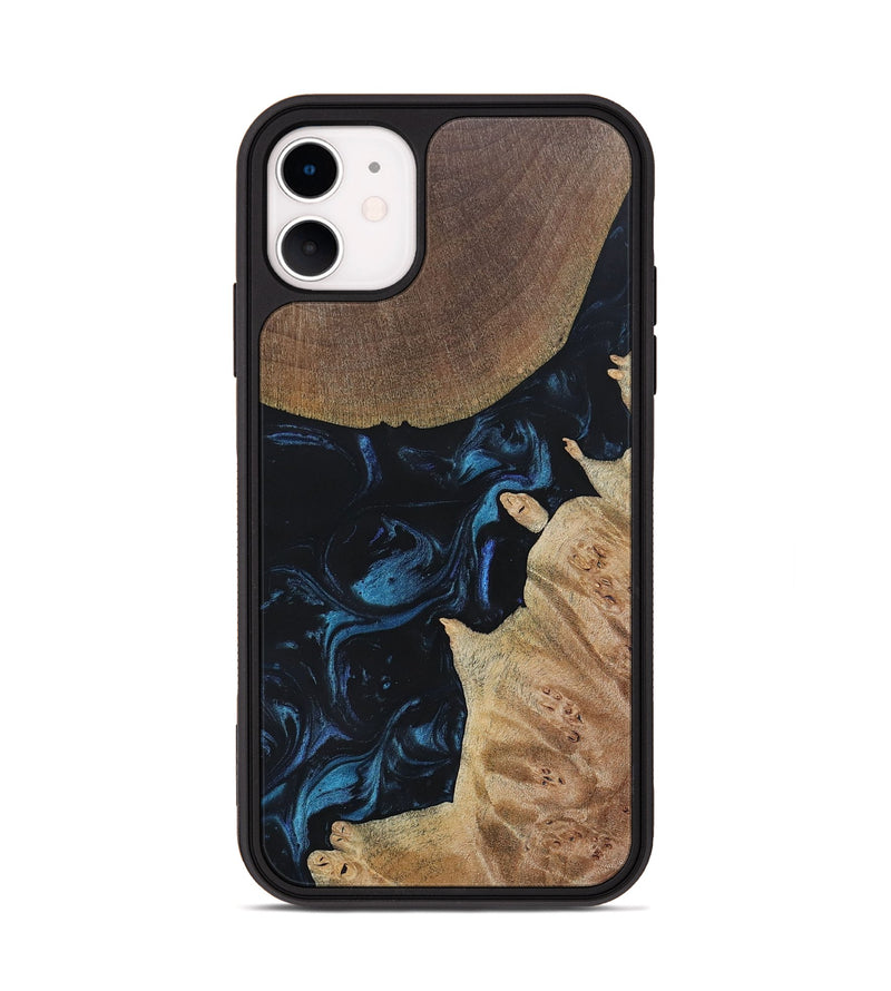 iPhone 11 Wood+Resin Phone Case - Amaya (Blue, 692152)