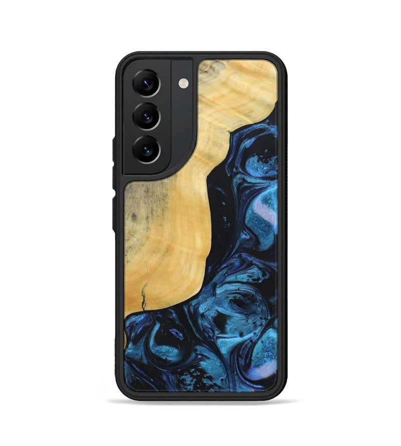 Galaxy S22 Wood+Resin Phone Case - Jaiden (Blue, 692153)