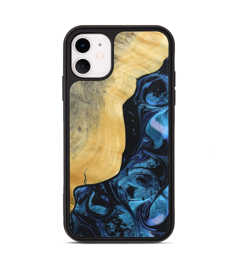 iPhone 11 Wood+Resin Phone Case - Jaiden (Blue, 692153)
