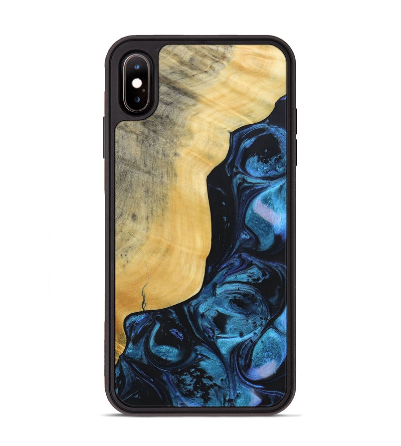 iPhone Xs Max Wood+Resin Phone Case - Jaiden (Blue, 692153)