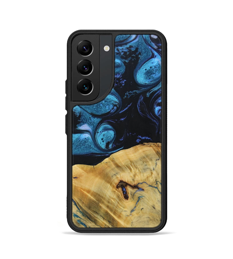 Galaxy S22 Wood+Resin Phone Case - Kaylani (Blue, 692154)