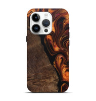 iPhone 15 Pro Wood+Resin Live Edge Phone Case - Vernon (Red, 692223)