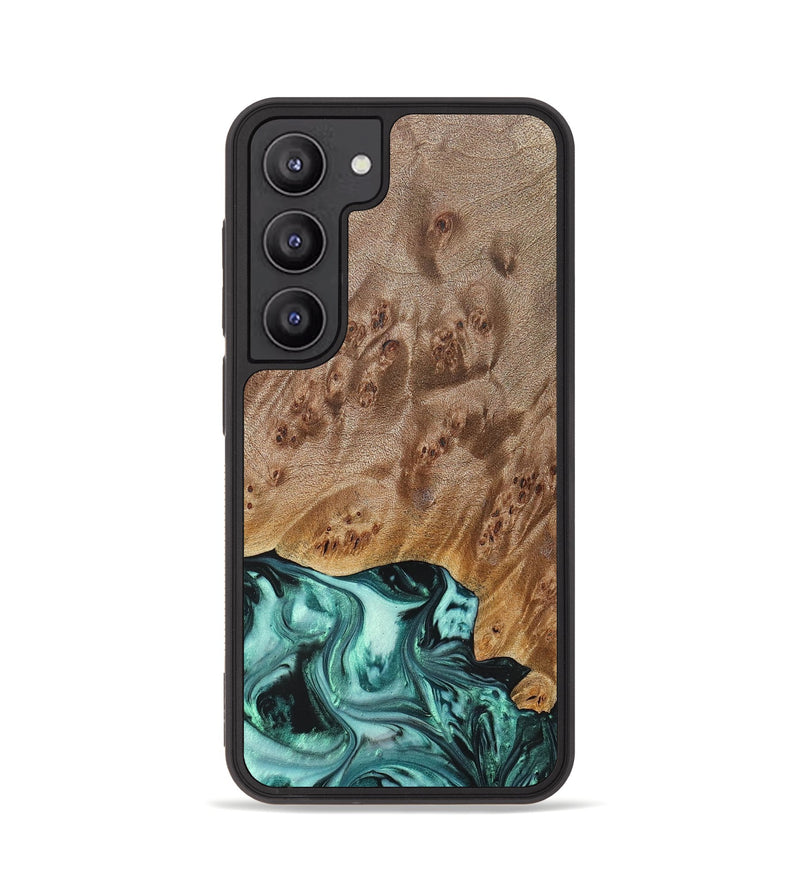Galaxy S23 Wood+Resin Phone Case - Angelina (Green, 692246)