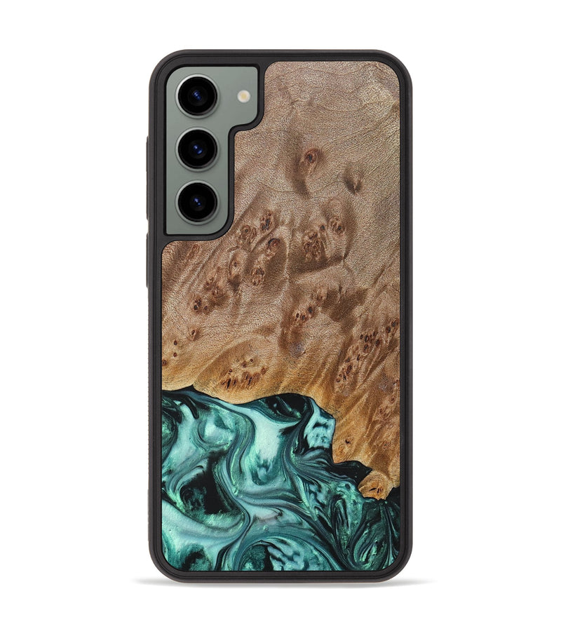 Galaxy S23 Plus Wood+Resin Phone Case - Angelina (Green, 692246)