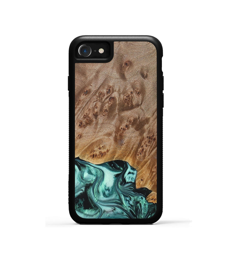 iPhone SE Wood+Resin Phone Case - Angelina (Green, 692246)