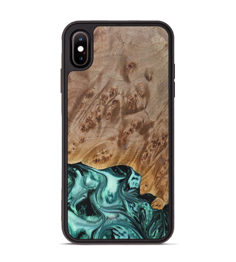 iPhone Xs Max Wood+Resin Phone Case - Angelina (Green, 692246)