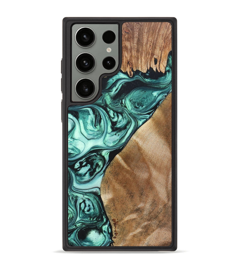 Galaxy S23 Ultra Wood+Resin Phone Case - Katrina (Green, 692259)