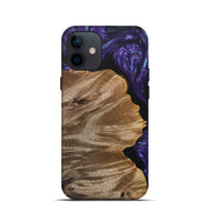 iPhone 12 mini Wood+Resin Live Edge Phone Case - Gilbert (Purple, 692311)