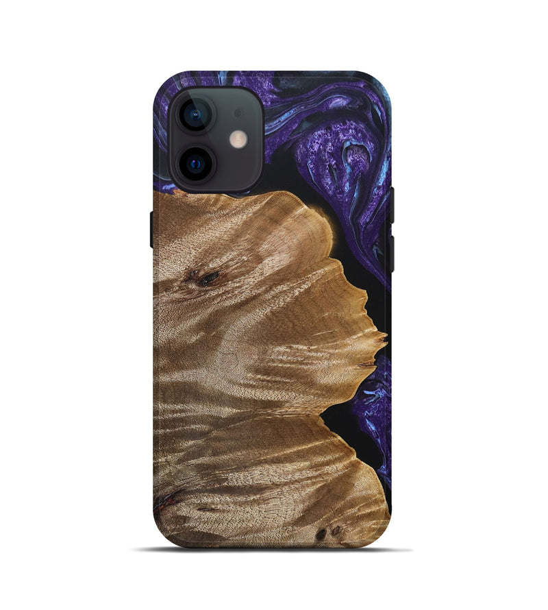 iPhone 12 mini Wood+Resin Live Edge Phone Case - Gilbert (Purple, 692311)