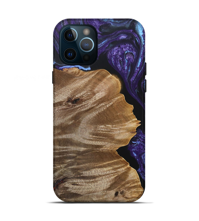 iPhone 12 Pro Wood+Resin Live Edge Phone Case - Gilbert (Purple, 692311)