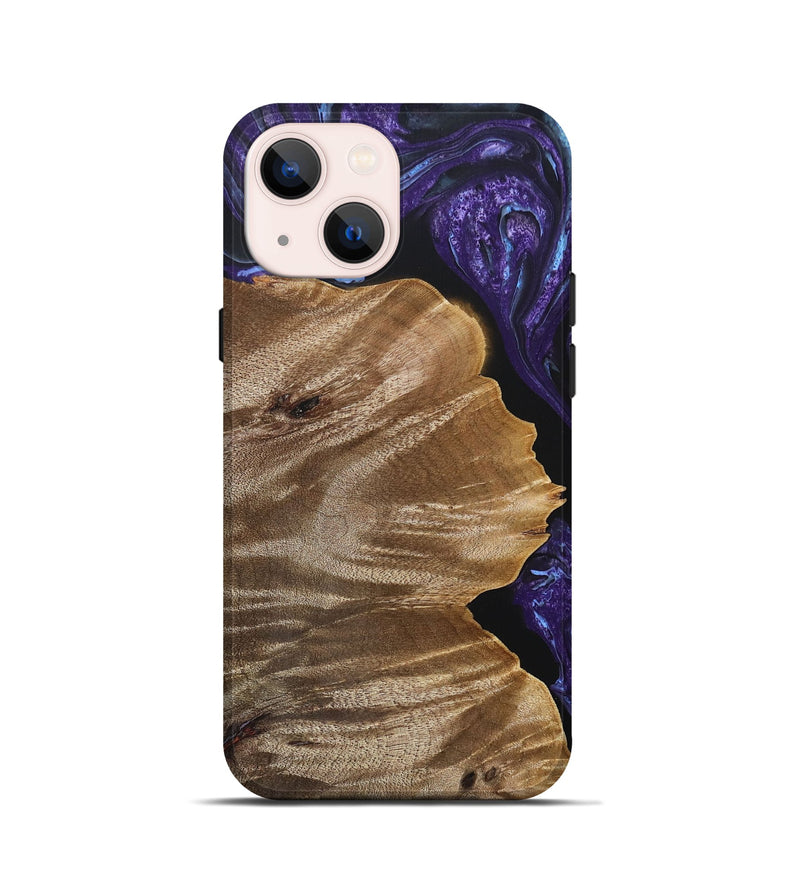 iPhone 13 mini Wood+Resin Live Edge Phone Case - Gilbert (Purple, 692311)