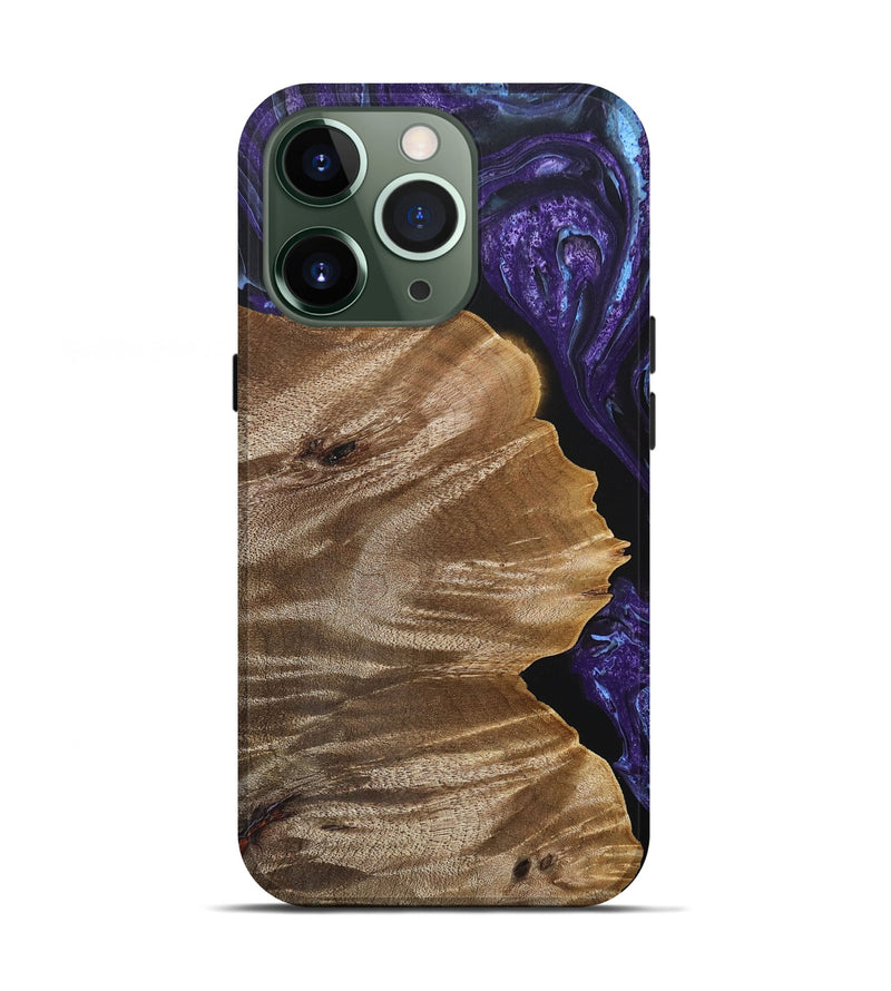 iPhone 13 Pro Wood+Resin Live Edge Phone Case - Gilbert (Purple, 692311)