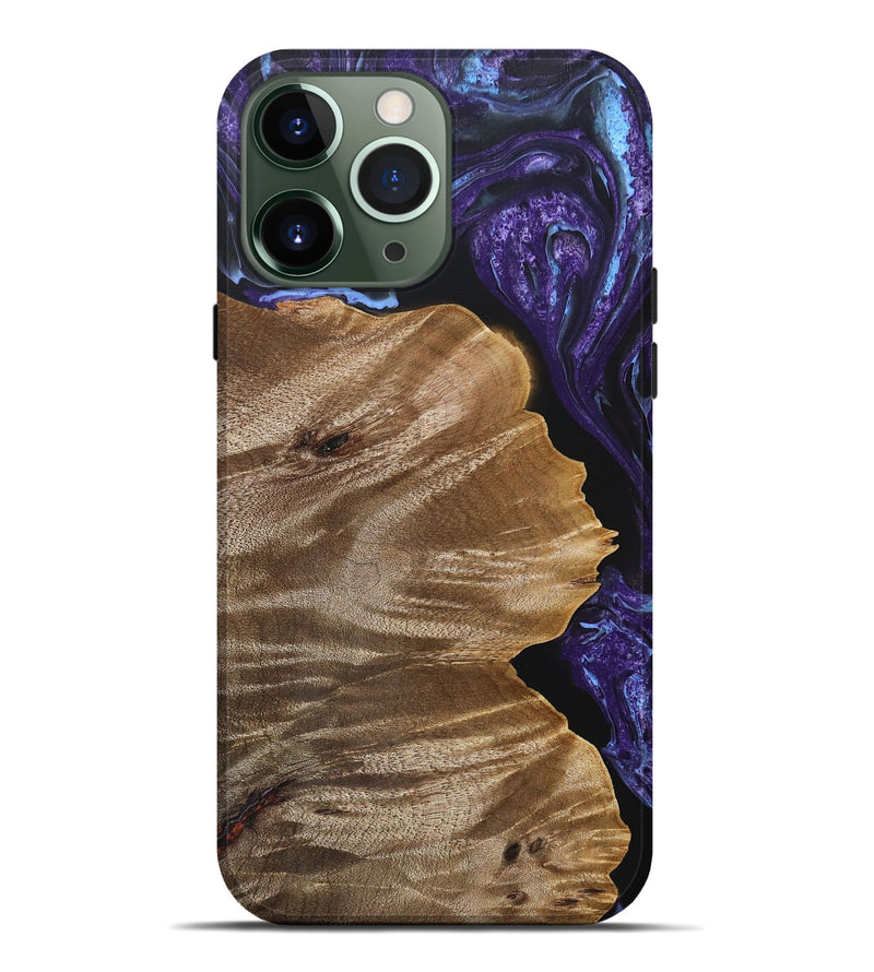 iPhone 13 Pro Max Wood+Resin Live Edge Phone Case - Gilbert (Purple, 692311)