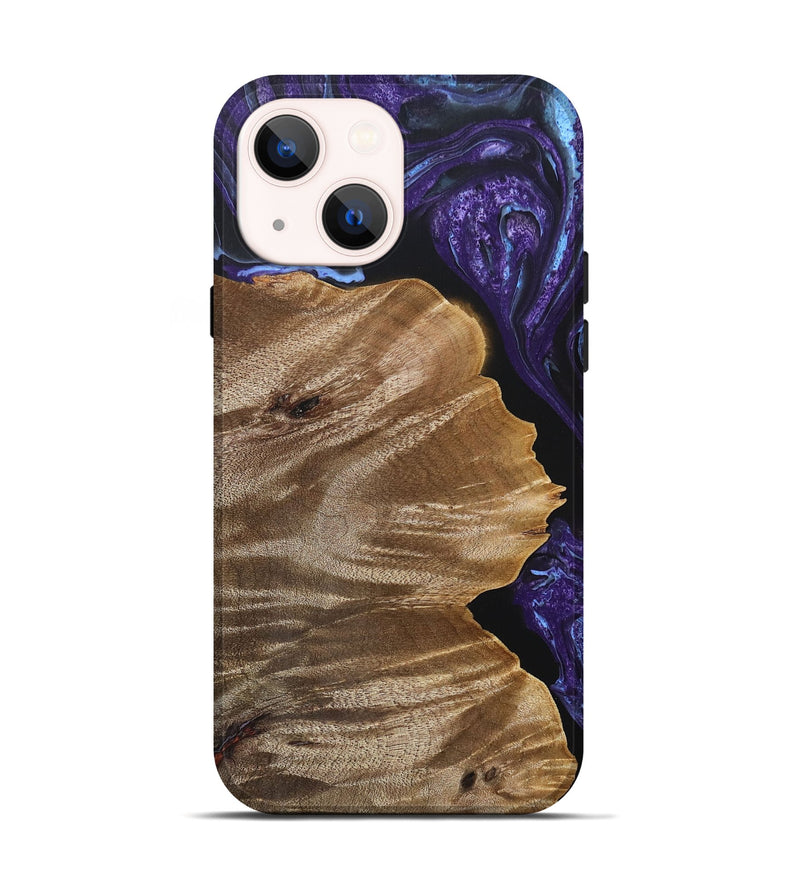 iPhone 14 Wood+Resin Live Edge Phone Case - Gilbert (Purple, 692311)