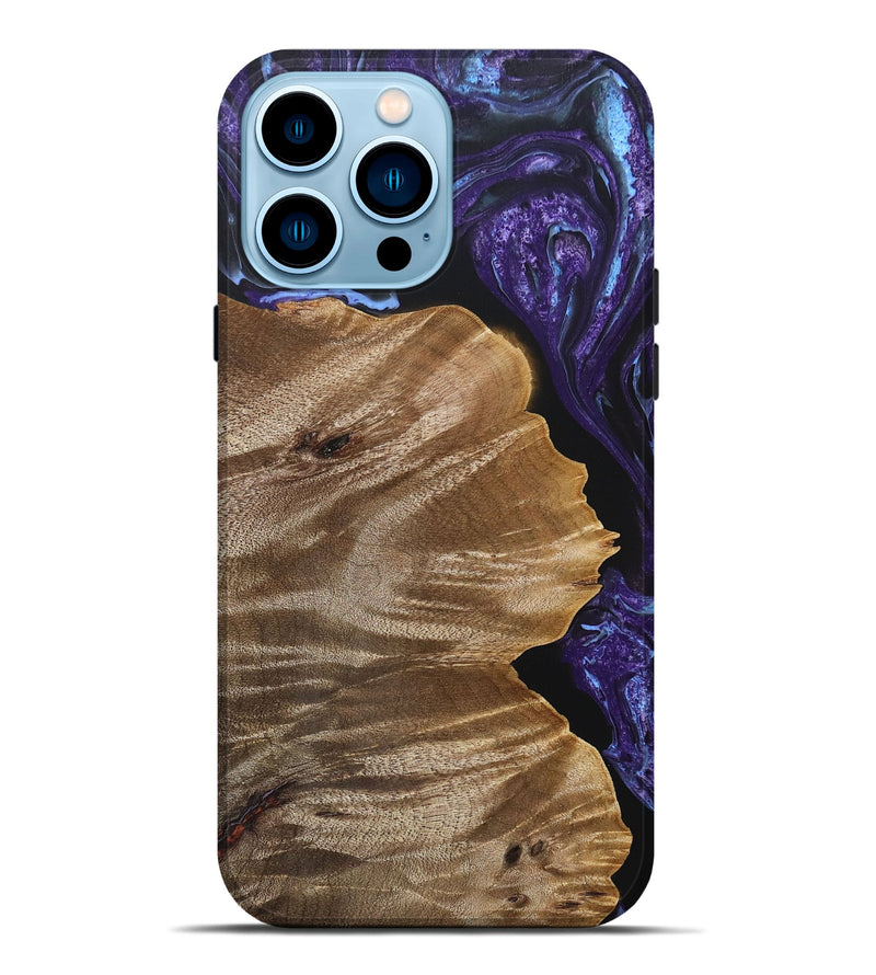 iPhone 14 Pro Max Wood+Resin Live Edge Phone Case - Gilbert (Purple, 692311)