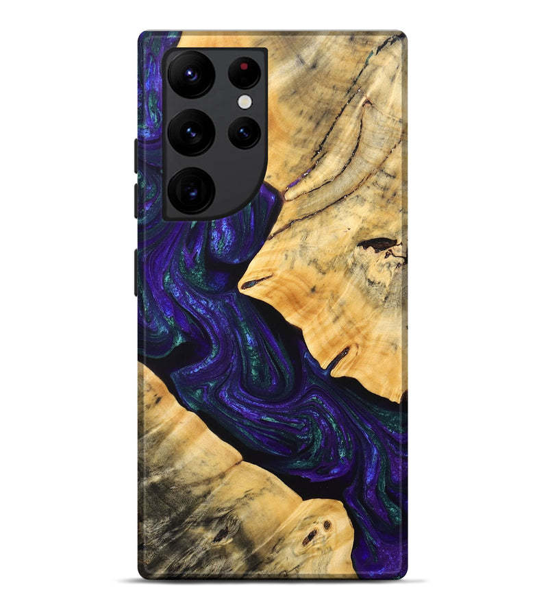 Galaxy S22 Ultra Wood+Resin Live Edge Phone Case - Sheena (Purple, 692312)