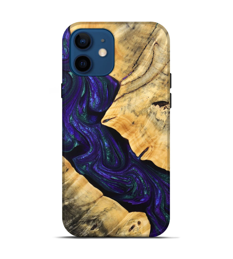 iPhone 12 Wood+Resin Live Edge Phone Case - Sheena (Purple, 692312)