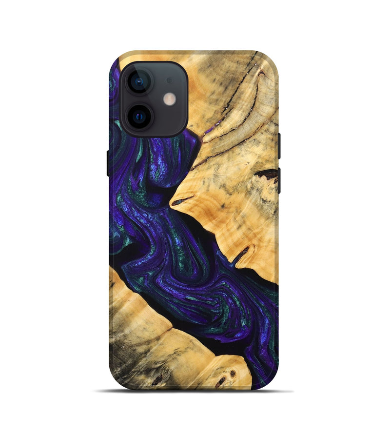 iPhone 12 mini Wood+Resin Live Edge Phone Case - Sheena (Purple, 692312)