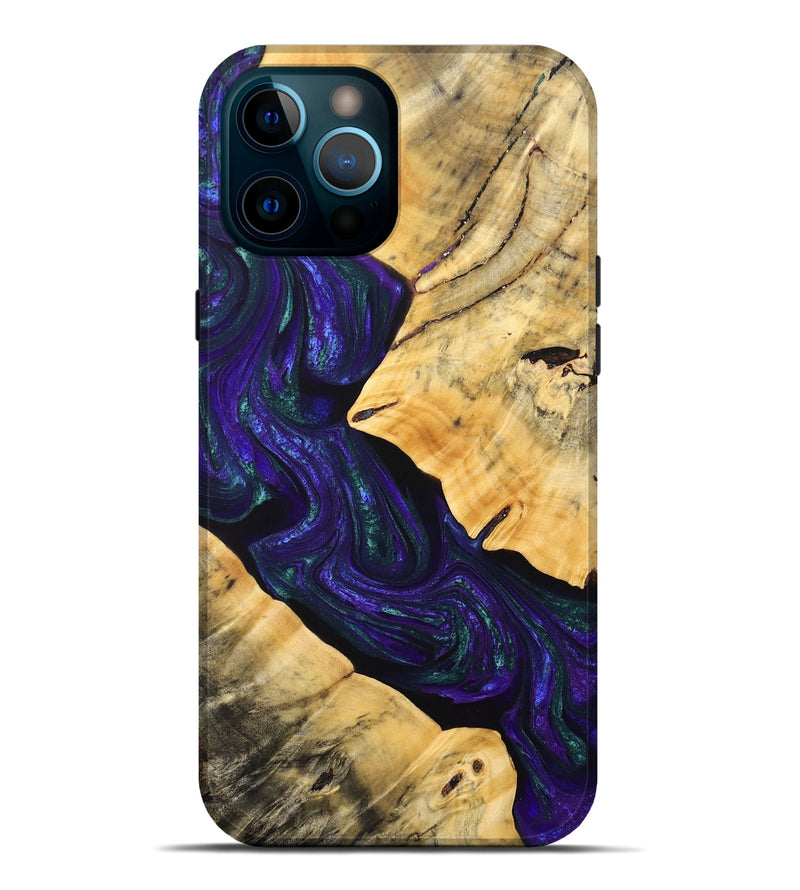 iPhone 12 Pro Max Wood+Resin Live Edge Phone Case - Sheena (Purple, 692312)