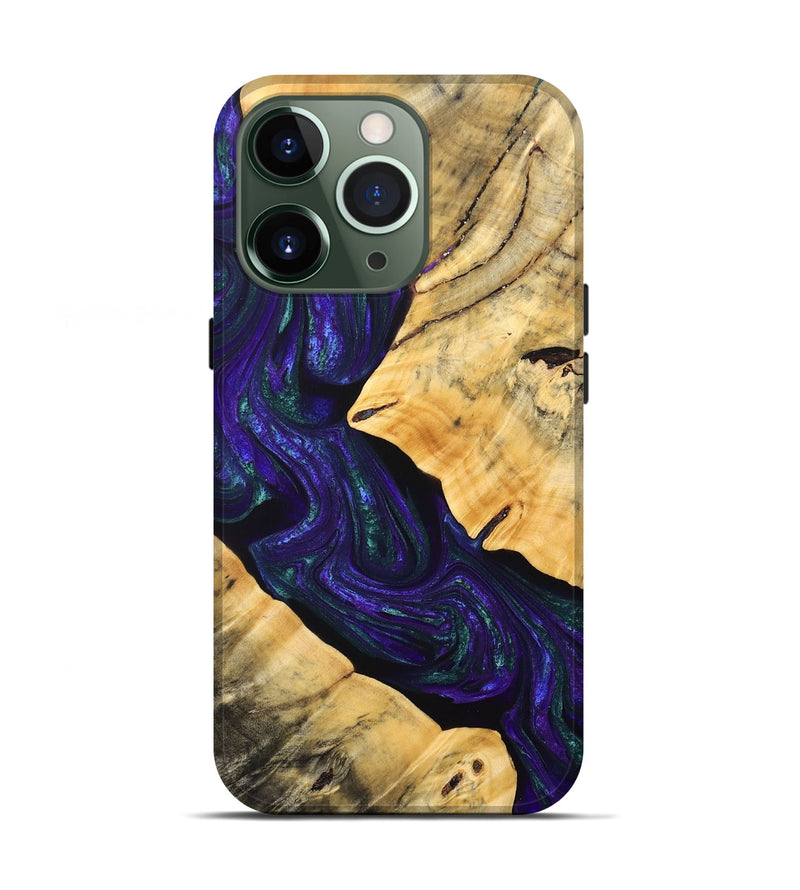 iPhone 13 Pro Wood+Resin Live Edge Phone Case - Sheena (Purple, 692312)
