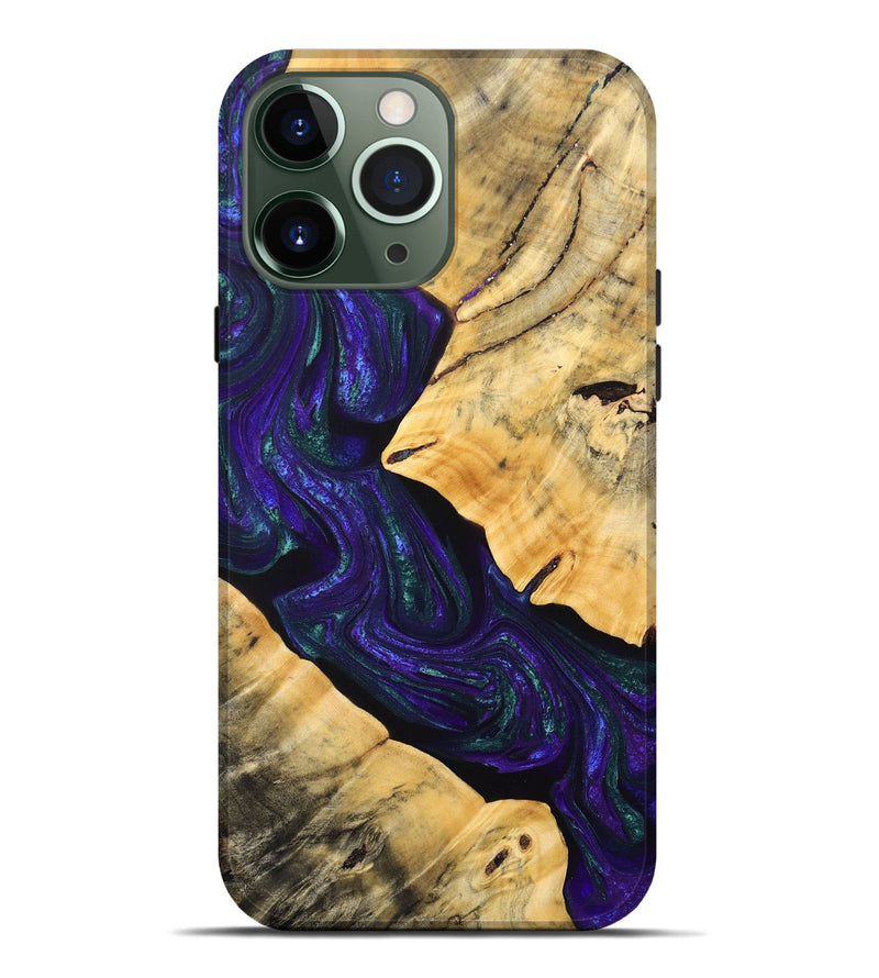 iPhone 13 Pro Max Wood+Resin Live Edge Phone Case - Sheena (Purple, 692312)