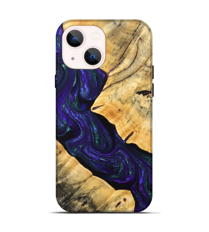 iPhone 14 Wood+Resin Live Edge Phone Case - Sheena (Purple, 692312)