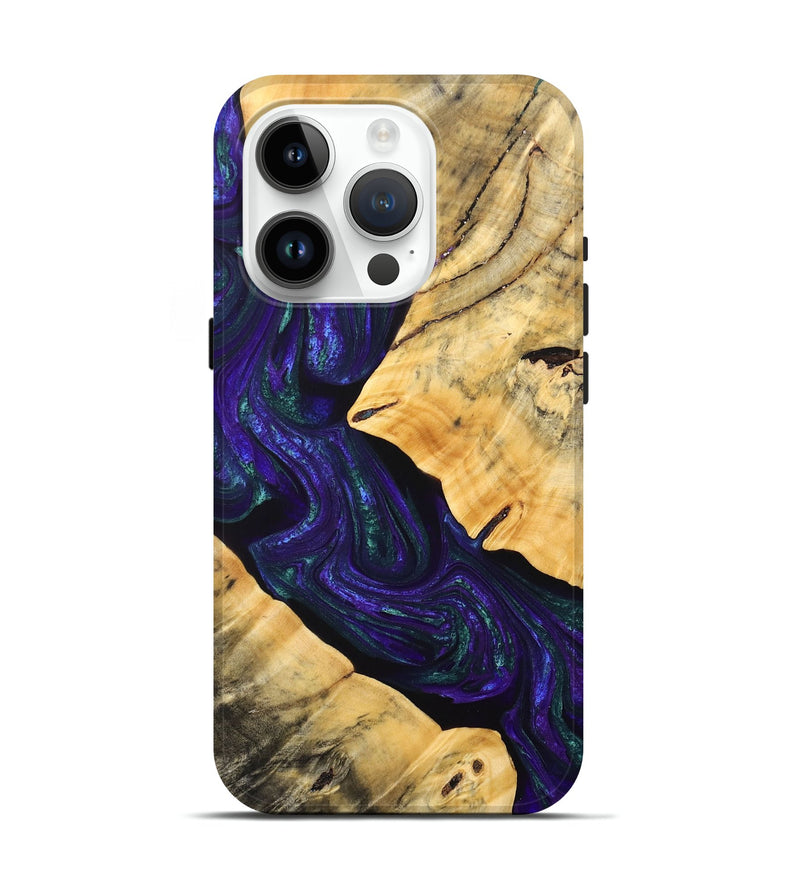 iPhone 15 Pro Wood+Resin Live Edge Phone Case - Sheena (Purple, 692312)