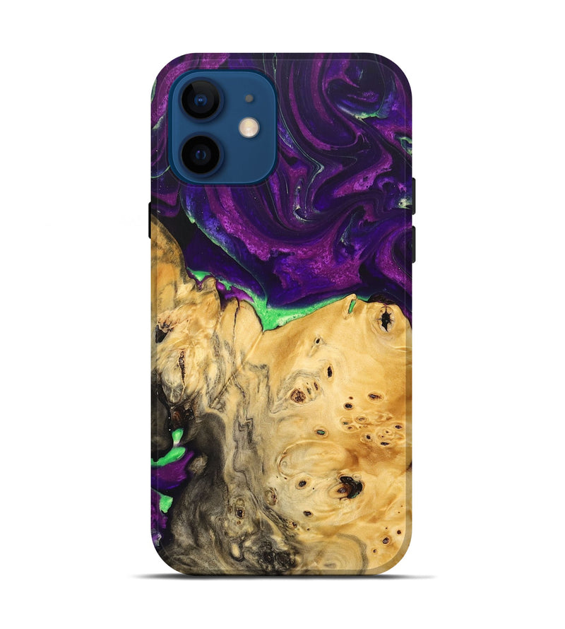 iPhone 12 Wood+Resin Live Edge Phone Case - Blake (Purple, 692314)