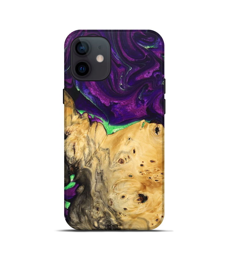iPhone 12 mini Wood+Resin Live Edge Phone Case - Blake (Purple, 692314)