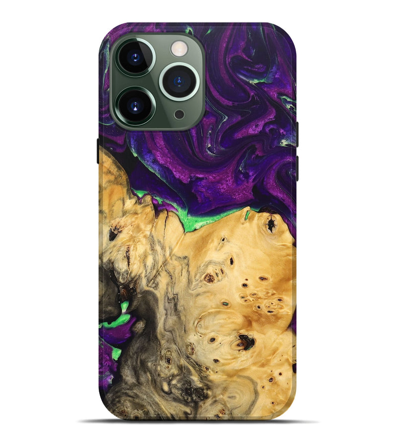 iPhone 13 Pro Max Wood+Resin Live Edge Phone Case - Blake (Purple, 692314)