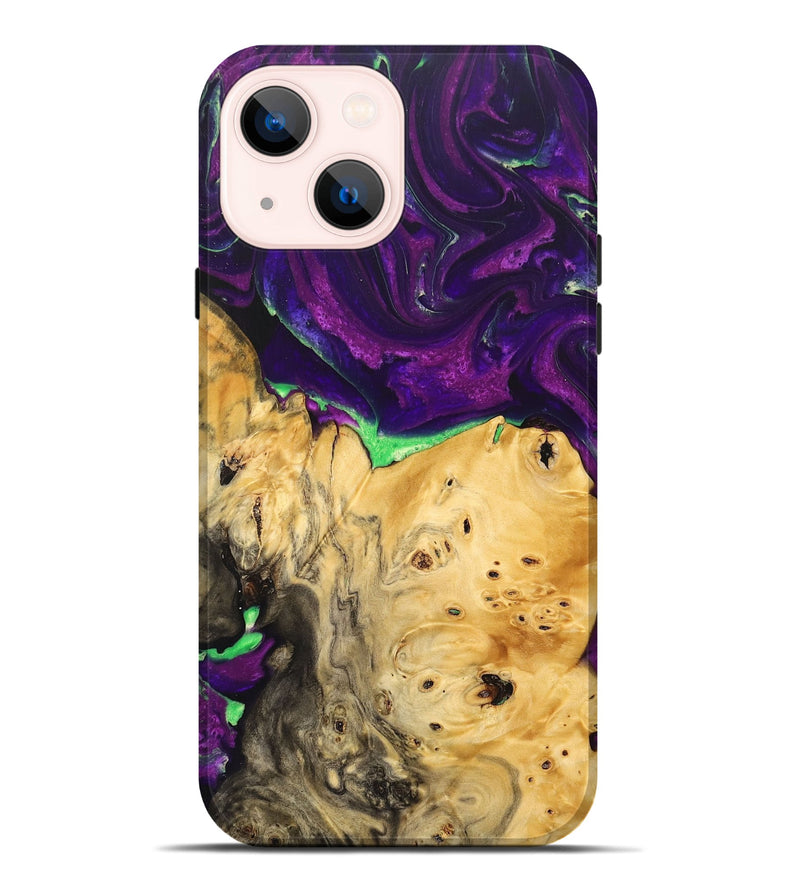 iPhone 14 Plus Wood+Resin Live Edge Phone Case - Blake (Purple, 692314)
