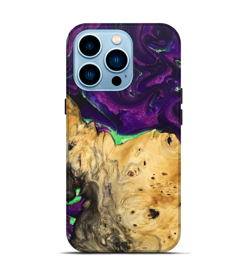 iPhone 14 Pro Wood+Resin Live Edge Phone Case - Blake (Purple, 692314)