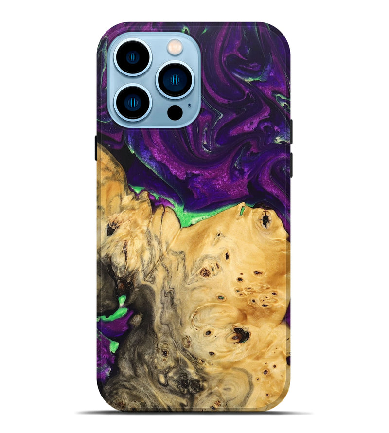 iPhone 14 Pro Max Wood+Resin Live Edge Phone Case - Blake (Purple, 692314)