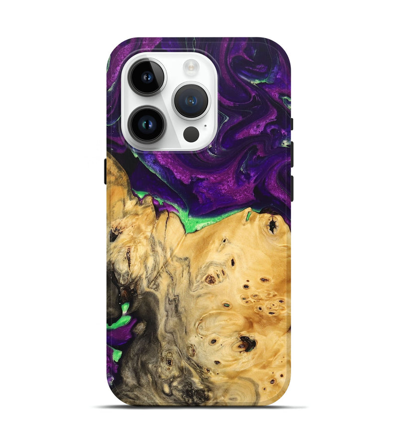 iPhone 15 Pro Wood+Resin Live Edge Phone Case - Blake (Purple, 692314)