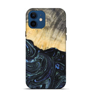 iPhone 12 Wood+Resin Live Edge Phone Case - Carlton (Blue, 692321)