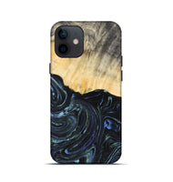 iPhone 12 mini Wood+Resin Live Edge Phone Case - Carlton (Blue, 692321)