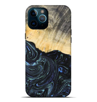 iPhone 12 Pro Max Wood+Resin Live Edge Phone Case - Carlton (Blue, 692321)