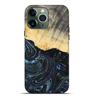 iPhone 13 Pro Max Wood+Resin Live Edge Phone Case - Carlton (Blue, 692321)
