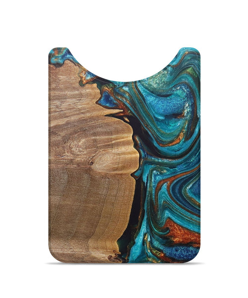 Live Edge Wood+Resin Wallet - Marcos (Teal & Gold, 692347)