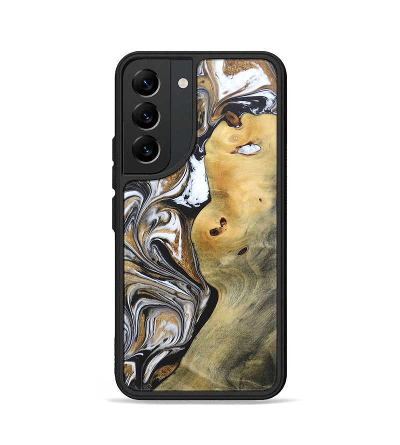 Galaxy S22 Wood+Resin Phone Case - Vernon (Black & White, 692369)